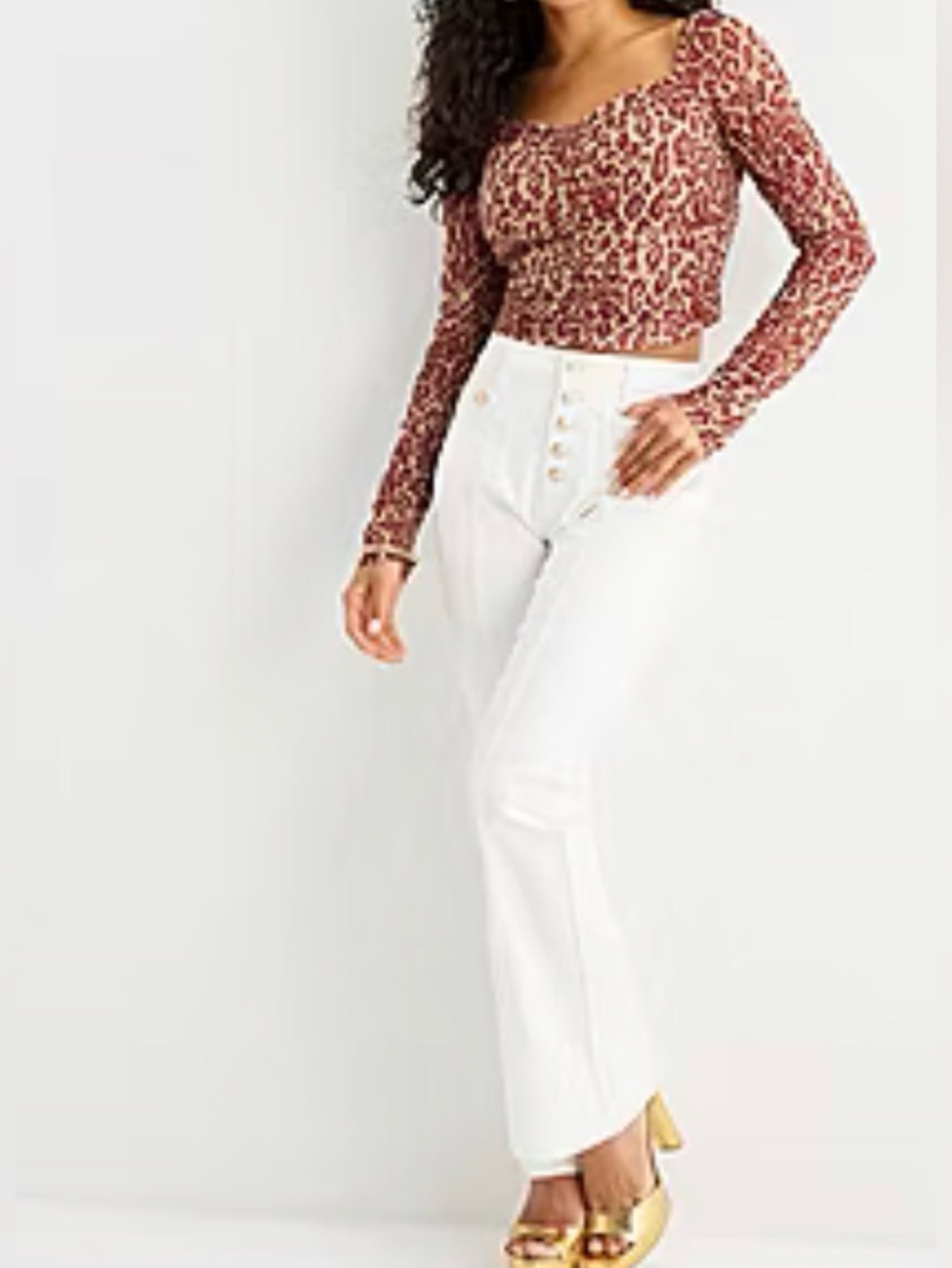 Bold Elements Womens Square Neck Long Sleeve Blouse